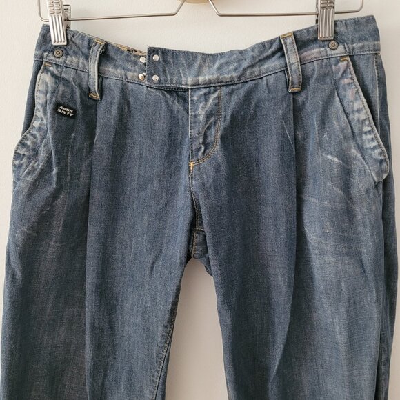 Y2K Made in Italy Pleated Miss Sixty Low Rise Jeans-Size 28* READ CAPTION - Picture 2 of 12